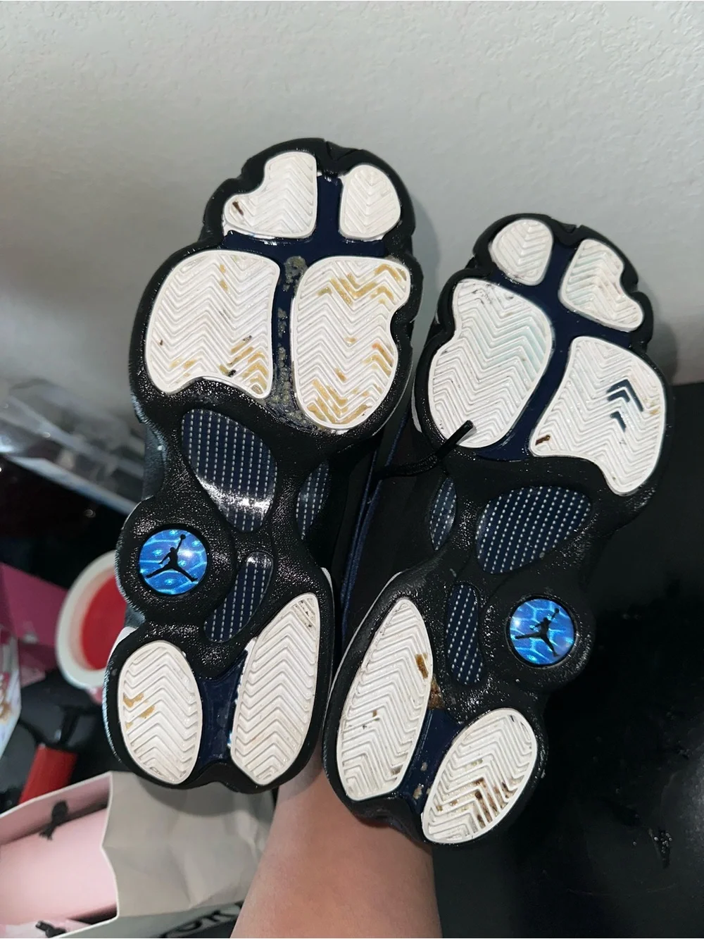 Jordan Kids Black and Navy Blue Basketball Sneakers